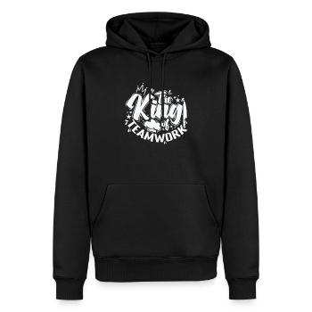 The King of Teamwork - Men’s Premium Organic Hoodie - black - Front - Nico (187cm)