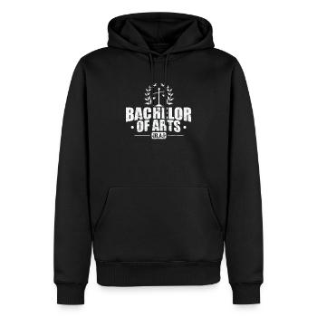 Bachelor of Arts (B.A.) - Männer Premium Bio Hoodie - Schwarz - Vorne - Nico (187cm)