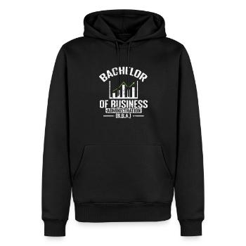 Baccalauréat en administration des affaires (B.A.A.) - Sweat à capuche Premium bio Homme - noir - Devant - Nico (187cm)