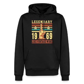 Birthday - Legendary like vintage wine 1969 - Men’s Premium Organic Hoodie - black - Front - Nico (187cm)