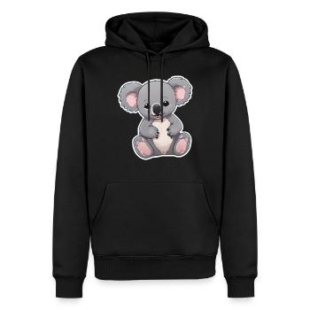 Bébé koala 3 - Sweat à capuche Premium bio Homme - noir - Devant - Nico (187cm)