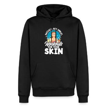Hautpflege Kosmetikerin Kosmetik - Männer Premium Bio Hoodie - Schwarz - Vorne - Nico (187cm)