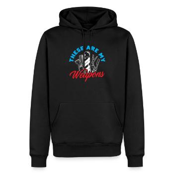 Barber Homme Coiffeur Coiffeur - Sweat à capuche Premium bio Homme - noir - Devant - Nico (187cm)
