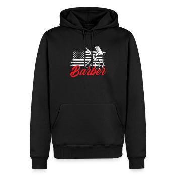Barber Homme Coiffeur Coiffeur - Sweat à capuche Premium bio Homme - noir - Devant - Nico (187cm)