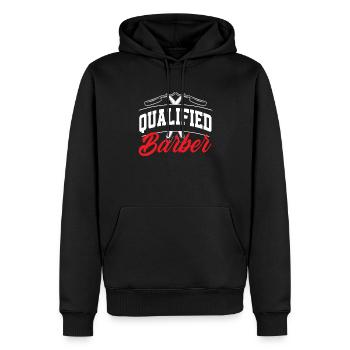 Barber Homme Coiffeur Coiffeur - Sweat à capuche Premium bio Homme - noir - Devant - Nico (187cm)