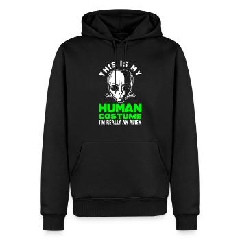 Lustiges Alien Außerirdische Geschenk - Männer Premium Bio Hoodie - Schwarz - Vorne - Nico (187cm)