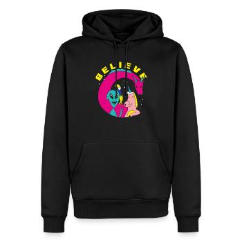 Lustiges Alien Außerirdische Geschenk - Männer Premium Bio Hoodie - Schwarz - Vorne - Nico (187cm)