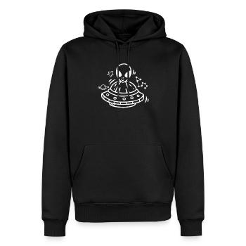 Lustiges Alien Außerirdische Geschenk - Männer Premium Bio Hoodie - Schwarz - Vorne - Nico (187cm)