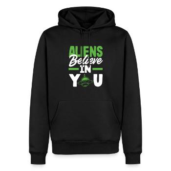 Lustiges Alien Außerirdische Geschenk - Männer Premium Bio Hoodie - Schwarz - Vorne - Nico (187cm)