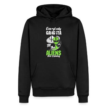 Lustiges Alien Außerirdische Geschenk - Männer Premium Bio Hoodie - Schwarz - Vorne - Nico (187cm)
