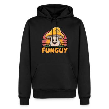 Lustiger Cartoon-Pilz-Charakter Fun Guy - Männer Premium Bio Hoodie - Schwarz - Vorne - Nico (187cm)