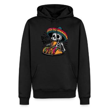 Drôle de festin de squelette Mort par Tacos Sombrero - Sweat à capuche Premium bio Homme - noir - Devant - Nico (187cm)