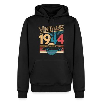 60 Jahre alte Geschenke Vintage Jahrgang 1944 Retro - Männer Premium Bio Hoodie - Schwarz - Vorne - Nico (187cm)