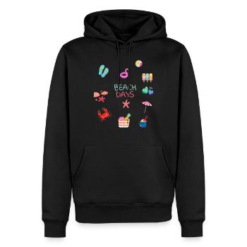 Beach Days - Men’s Premium Organic Hoodie - black - Front - Nico (187cm)