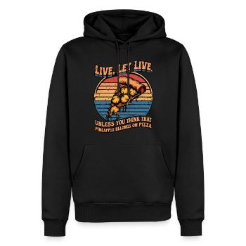 Leben, leben lassen, es sei denn, du denkst, Ananas gehört dazu - Männer Premium Bio Hoodie - Schwarz - Vorne - Nico (187cm)