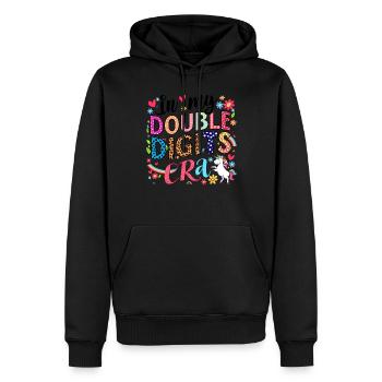 Double Digits Era Coloré Licorne Art 10ème - Sweat à capuche Premium bio Homme - noir - Devant - Nico (187cm)