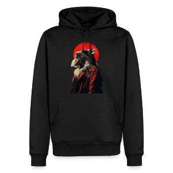 Cooles Capybara Stilvoll Kantige Kunst Japanisch - Männer Premium Bio Hoodie - Schwarz - Vorne - Nico (187cm)