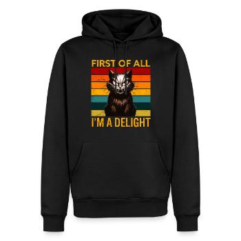 Zunächst einmal I'm A Delight Angry Cat Humor - Männer Premium Bio Hoodie - Schwarz - Vorne - Nico (187cm)