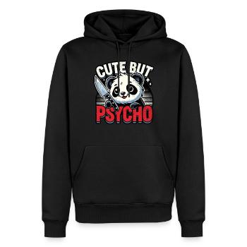 Mignon Mais Psycho Panda Adorable Animal Kawaii - Sweat à capuche Premium bio Homme - noir - Devant - Nico (187cm)