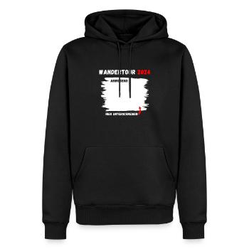 Wander Tour 2024 Berge Klettern T-Shirt - Männer Premium Bio Hoodie - Schwarz - Vorne - Nico (187cm)