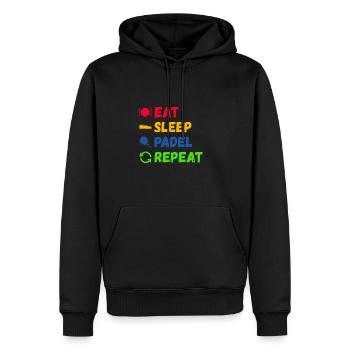 Eat Sleep Padel Repeat Paddle Tennis Paddleball - Männer Premium Bio Hoodie - Schwarz - Vorne - Nico (187cm)