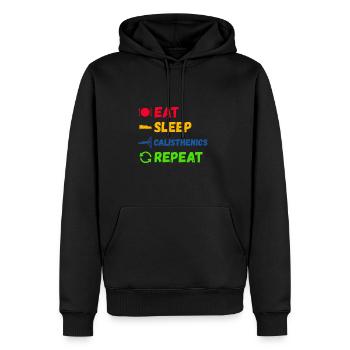Calisthenics Street Workout Tshirt Geschenk Tshirt - Männer Premium Bio Hoodie - Schwarz - Vorne - Nico (187cm)