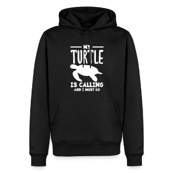 Turtle Sea Turtle Gift - Men’s Premium Organic Hoodie - black - Front - Nico (187cm)