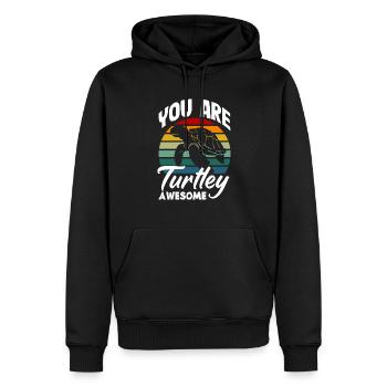 Turtle Sea Turtle Gift - Men’s Premium Organic Hoodie - black - Front - Nico (187cm)