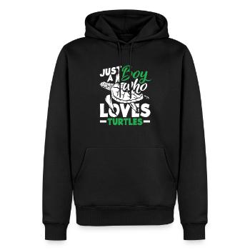 Turtle Sea Turtle Gift - Men’s Premium Organic Hoodie - black - Front - Nico (187cm)