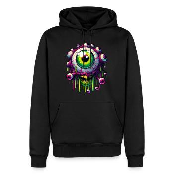 Festival Surreale Kunst Psychedelisches Auge - Männer Premium Bio Hoodie - Schwarz - Vorne - Nico (187cm)