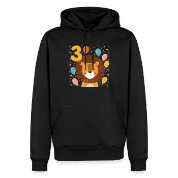 3ème anniversaire Leo Kids Anniversaire - Sweat à capuche Premium bio Homme - noir - Devant - Nico (187cm)