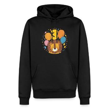 3ème anniversaire Leo Kids Anniversaire - Sweat à capuche Premium bio Homme - noir - Devant - Nico (187cm)
