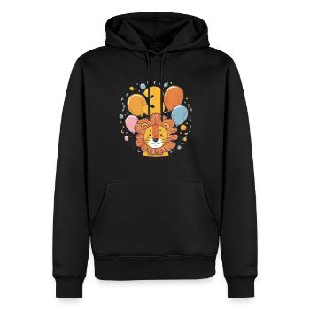 3ème anniversaire Leo Kids Anniversaire - Sweat à capuche Premium bio Homme - noir - Devant - Nico (187cm)