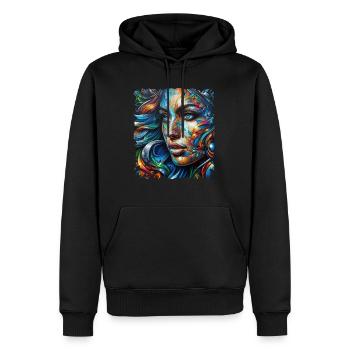 Graffiti Street Art Spray Pochoir Vintage Rétro - Sweat à capuche Premium bio Homme - noir - Devant - Nico (187cm)