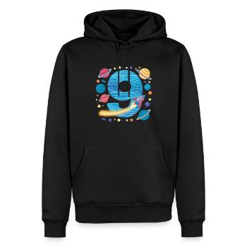 9. Geburtstag Jungen 9 Jahre Planeten Geburtstag - Männer Premium Bio Hoodie - Schwarz - Vorne - Nico (187cm)