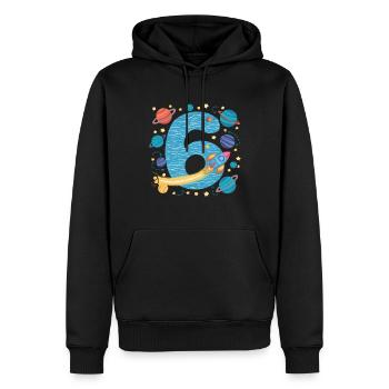 6. Geburtstag Jungen 6 Jahre Planeten Geburtstag - Männer Premium Bio Hoodie - Schwarz - Vorne - Nico (187cm)