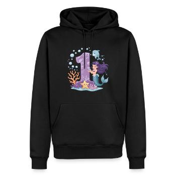 1. Geburtstag Mädchen 1 Jahr Meerjungfrau Party - Männer Premium Bio Hoodie - Schwarz - Vorne - Nico (187cm)