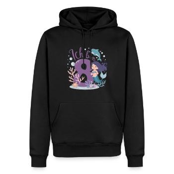 8th Birthday Girl 8 Years Mermaid Party - Men’s Premium Organic Hoodie - black - Front - Nico (187cm)