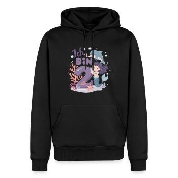 2ème anniversaire fille 2 ans sirène fête - Sweat à capuche Premium bio Homme - noir - Devant - Nico (187cm)