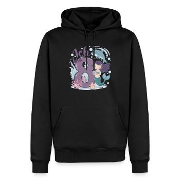 8th Birthday Girl 8 Years Mermaid Party - Men’s Premium Organic Hoodie - black - Front - Nico (187cm)