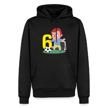 6th Birthday 6 Years Soccer Soccer Player - Men’s Premium Organic Hoodie - black - Front - Nico (187cm)