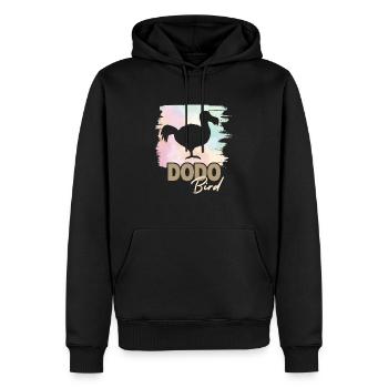 Oiseau Dodo - Sweat à capuche Premium bio Homme - noir - Devant - Nico (187cm)