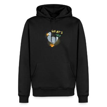 Dodo : Quoi de neuf ? - Sweat à capuche Premium bio Homme - noir - Devant - Nico (187cm)