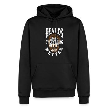 Bartpflege Bart Liebhaber Männer Bart - Männer Premium Bio Hoodie - Schwarz - Vorne - Nico (187cm)