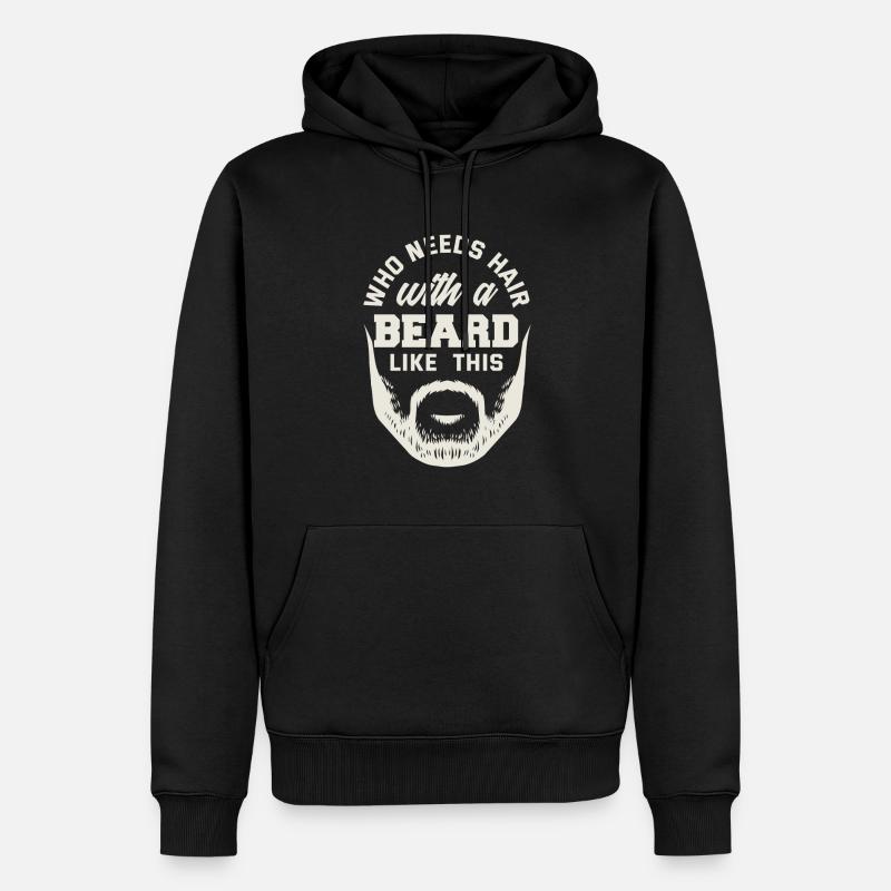 Bartpflege Bart Liebhaber Männer Bart - Männer Premium Bio Hoodie - Schwarz