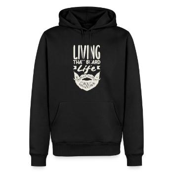 Bartpflege Bart Liebhaber Männer Bart - Männer Premium Bio Hoodie - Schwarz - Vorne - Nico (187cm)