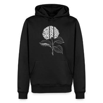 Hortensie Blumen Botanische Kunst Vintage Garten - Männer Premium Bio Hoodie - Schwarz - Vorne - Nico (187cm)