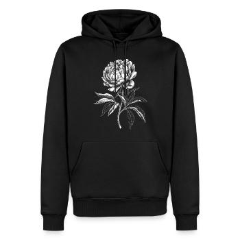 Pfingstrose Blume Botanisch Kunst Vintage Blumen Natur - Männer Premium Bio Hoodie - Schwarz - Vorne - Nico (187cm)