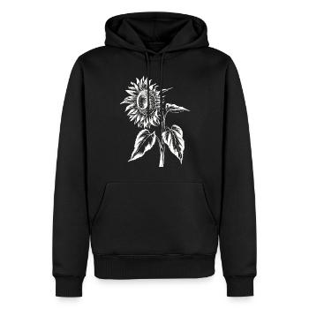 Sonnenblume Blume Botanisch Vintage Kunst Blumen - Männer Premium Bio Hoodie - Schwarz - Vorne - Nico (187cm)