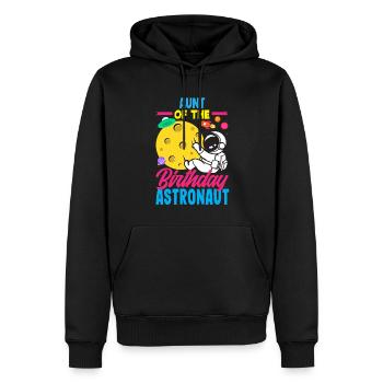 Anniversaire des enfants Membres de la famille des astronautes - Sweat à capuche Premium bio Homme - noir - Devant - Nico (187cm)